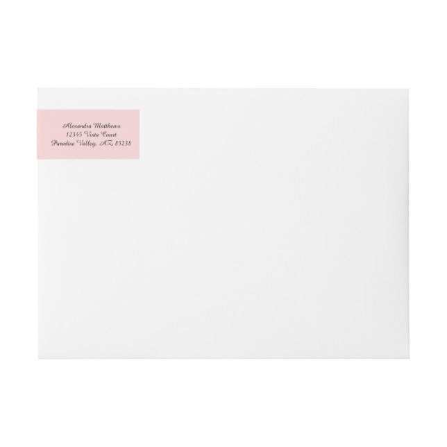 Blush Pink Solid Color Wrap Around Label (Front)
