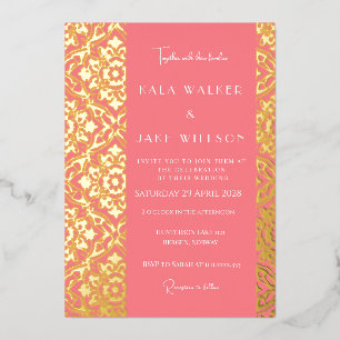 Blush Pink Sophisticated Italian Tile (Solid) Foil Invitation