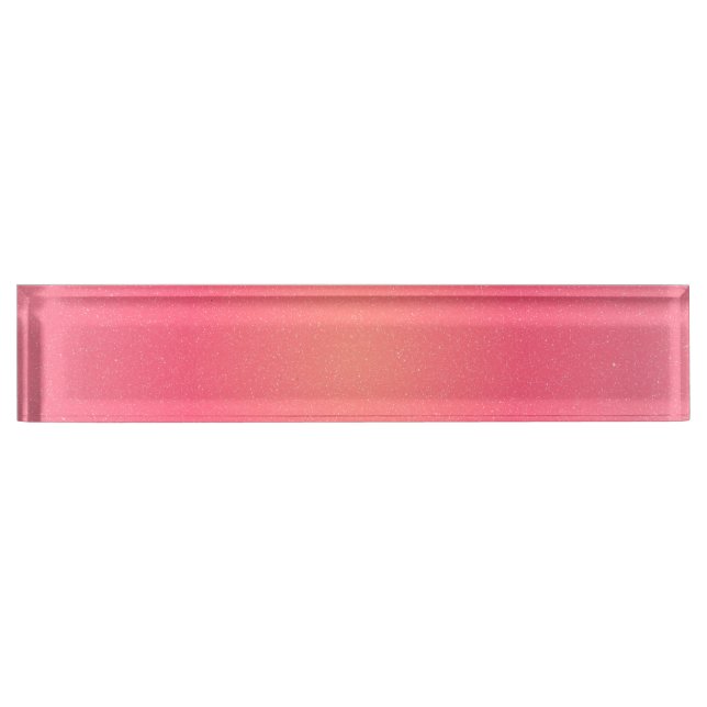 Blush Pink Sparkle Gradient Desk Nameplate (Front)