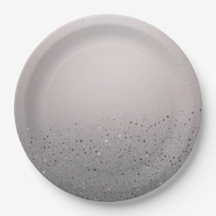 Blush Pink Sparkly Glitter Sweet 16 Birthday Party Paper Plates