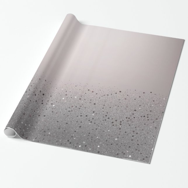Blush Pink Sparkly Glitter Sweet 16 Birthday Party Wrapping Paper (Unrolled)