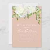 Blush Pink Spring Floral Peony Bridal Shower Invitation (Front)