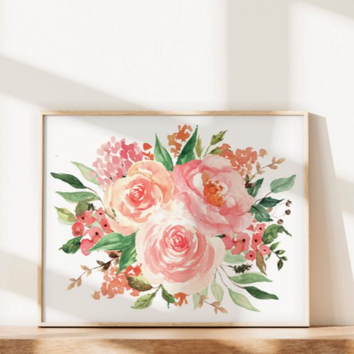 Blush Pink Spring Flower Floral Poster