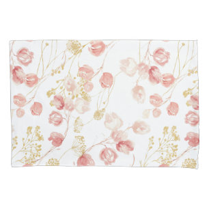 Blush pink spring summer garden matching duvet pillow case
