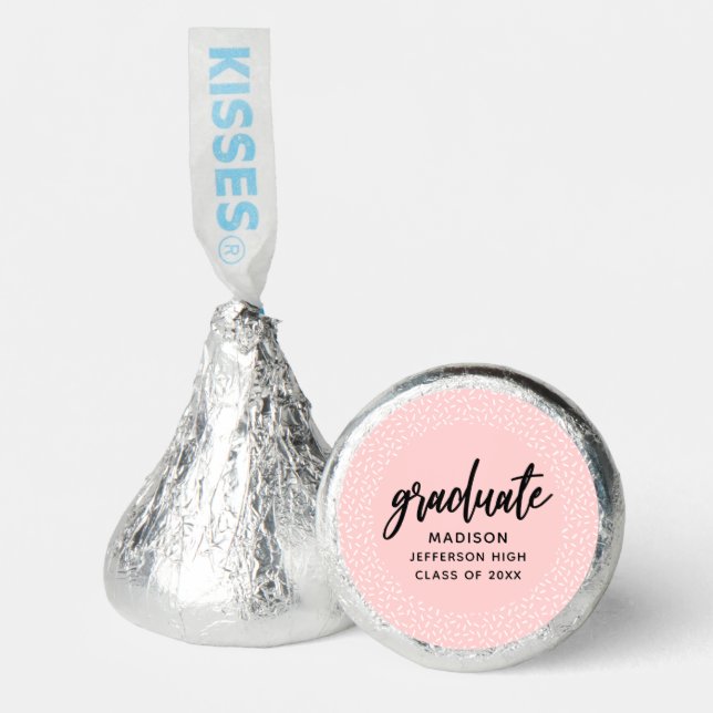 Blush Pink Sprinkles Personalized Graduation Hershey®'s Kisses® (Front)