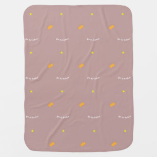 Blush pink stars crowns yellow sweet cute happy baby blanket