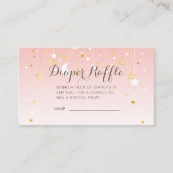 Blush Pink Stars Moon Baby Shower Enclosure Card by FancyMeWedding at Zazzle