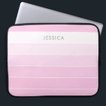 Blush Pink Stripe Chic and Elegant Laptop Sleeve<br><div class="desc">Add a chic touch to your wardrobe with this blush pink striped laptop sleeve. Five shades of blush pink create the stripes - from a deep raspberry to a barely there pink. Your name is written in a modern and minimalist dove grey font. Insert your own name, monogram or favorite...</div>