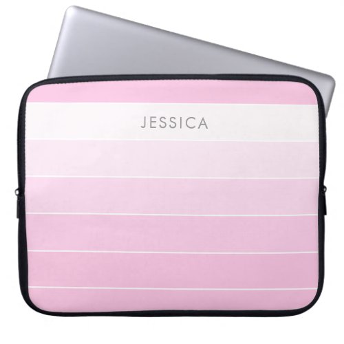 Blush Pink Stripe Chic and Elegant Laptop Sleeve