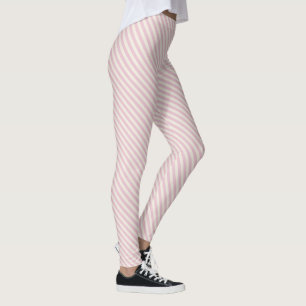 Blush Pink Stripe Pattern Leggings