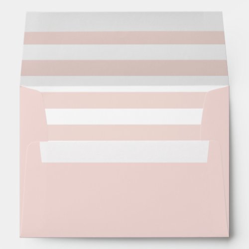 Blush Pink Stripe Pre_Printed Return Address 5x7 Envelope