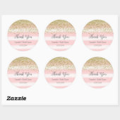 Blush Pink Stripes Bridal Shower Sticker (Sheet)
