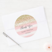 Blush Pink Stripes Bridal Shower Sticker (Envelope)