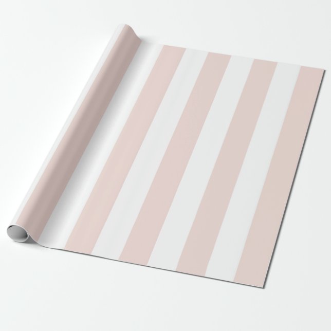 Blush pink stripes elegant girly chic wrapping paper (Unrolled)