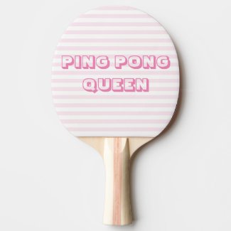 Blush Pink Stripes | PING PONG QUEEN Ping-Pong Paddle