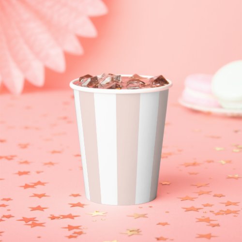 Blush pink stripes simple girly paper cups