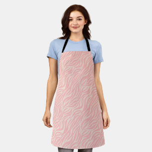 Blush Pink Stylish Tiger Stripes Apron