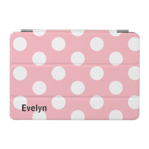 Blush Pink Stylish White Polka Dots Pattern Dotted iPad Mini Cover