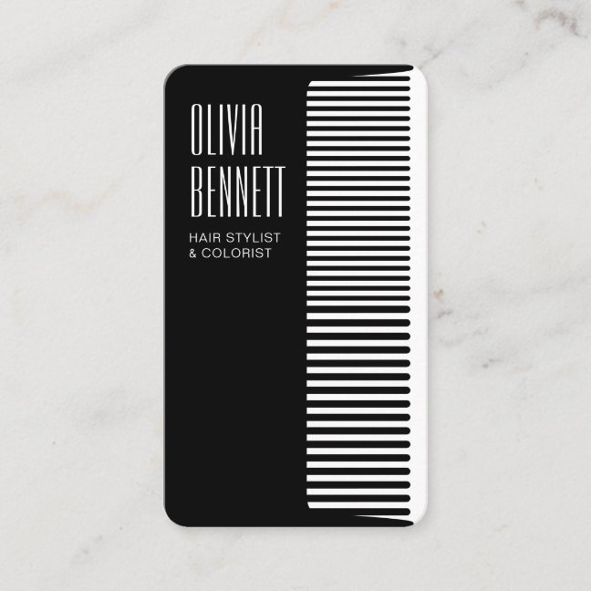Blush Pink Stylist Hair Comb Colorist Salon Business Card