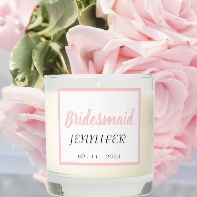 Blush Pink Stylized Wedding Bridesmaid Scented Candle (In Situ Wedding)