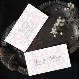 Blush Pink Subtle Damask Business Card