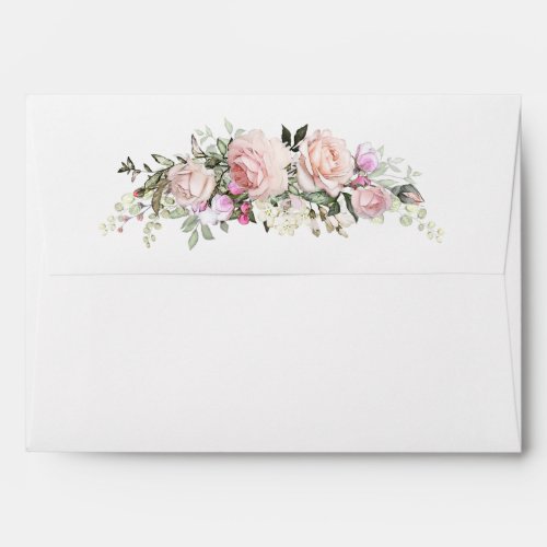 Blush Pink Sweetheart Roses Buds Greenery Envelope