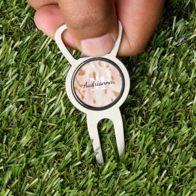 Blush Pink Tan Southwest Faux Cowhide Cowgirl Divot Tool (Insitu 1)