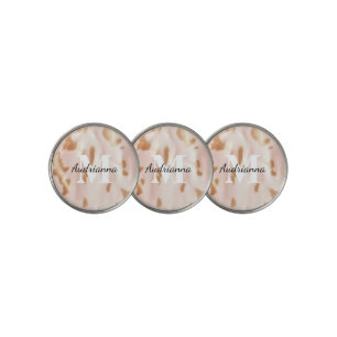 Blush Pink Tan Southwest Faux Cowhide Cowgirl Golf Ball Marker