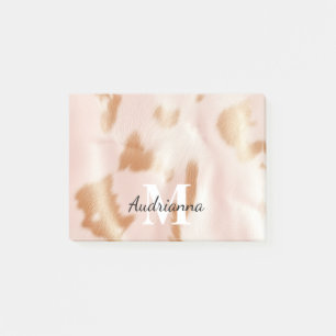 Blush Pink Tan Southwest Faux Cowhide Cowgirl Post-it Notes
