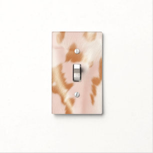 Blush Pink Tan Southwest Faux Cowhide Light Switch Cover