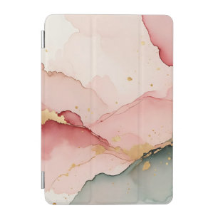 Blush Pink Teal Gold Abstract iPad Mini Cover