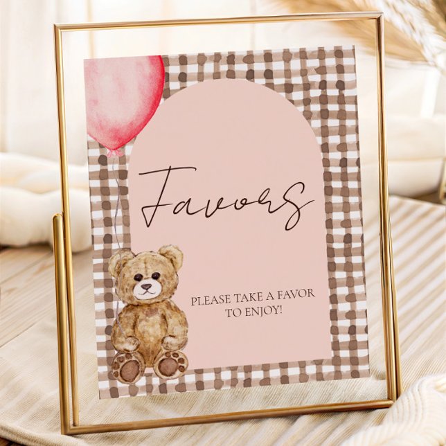 Blush Pink Teddy Bear Favor Table Sign (Creator Uploaded)