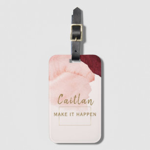 Blush Pink Terra Cotta Abstract Luggage Tag