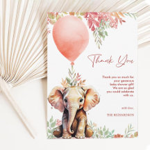 Blush Pink Terracotta Balloon Elephant Baby Shower
