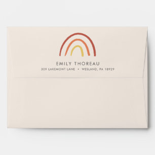 Blush Pink Terracotta Rainbow Boho Personalized Envelope