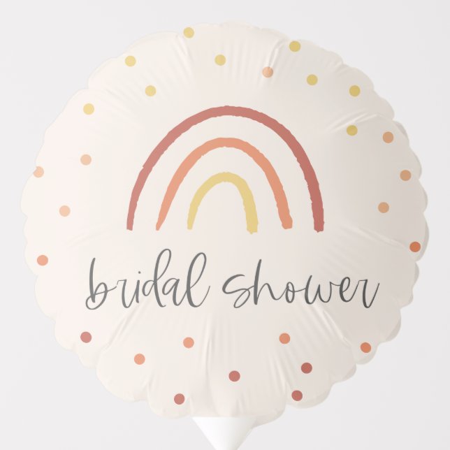 Blush Pink Terracotta Rainbow Bridal Shower Party Balloon (Front)