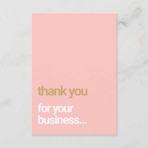 Blush Pink  Thank You Customer Appreciation Insert