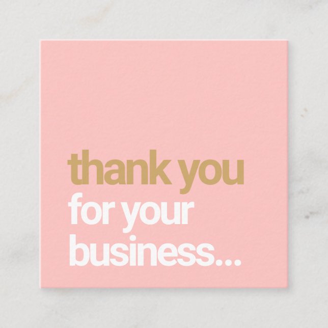Blush Pink  Thank You Customer Appreciation Insert (Front)