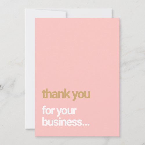 Blush Pink  Thank You Customer Appreciation Insert Invitation