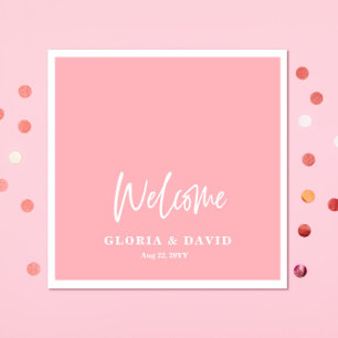 Blush Pink Thank You Wedding  Napkins