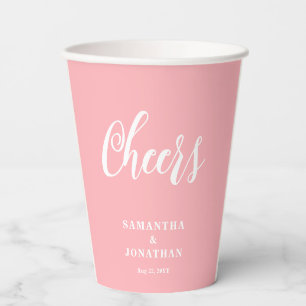 Blush Pink Thank You Wedding Paper Cups