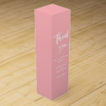 Blush Pink Thank You Wedding  Wine Box<br><div class="desc">Blush Pink Thank You Wedding Wine Labels offer a graceful and memorable way to express appreciation to your guests. The soft blush pink tone adds a romantic and elegant feel that complements any wedding style. Designed to transform wine bottles into beautiful keepsakes, they make thoughtful favors or table accents. These...</div>