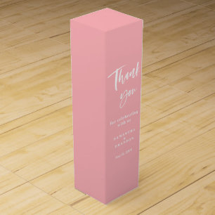 Blush Pink Thank You Wedding  Wine Box