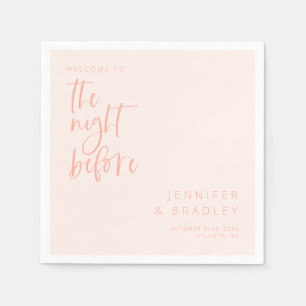 Blush Pink The Night Before Rehearsal Dinner Napkins