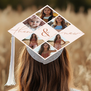 Blush Pink Then & Now Photo Collage Tassel Topper