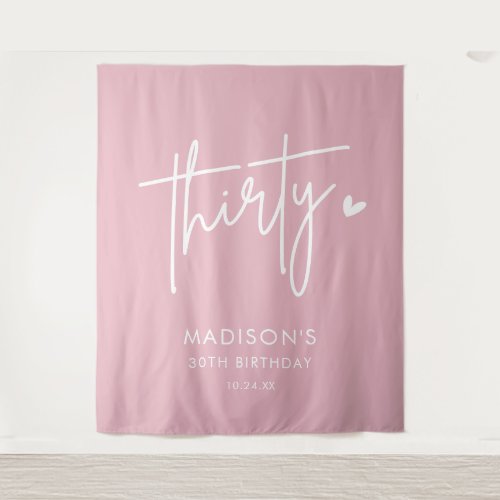 Blush Pink Thirty 30th Birthday Party Photo Booth