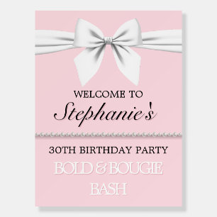Blush Pink Tiffany Birthday Party Welcome Sign