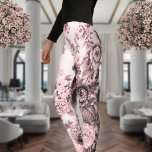 Blush Pink Tone Vintage Floral Large Pattern Leggings<br><div class="desc">An oversized pattern of blush pink toned vintage flowers that has been digitized and colored.</div>