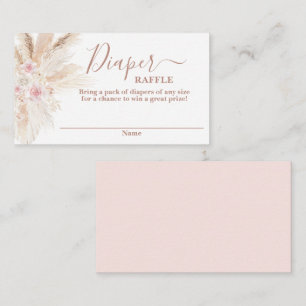 Blush Pink Tropical baby shower Diaper Raffle Card