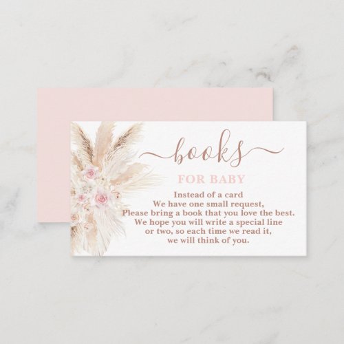 Blush Pink Tropical Books for Baby Girl Card